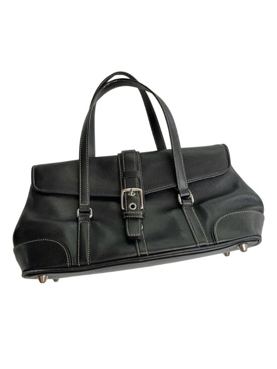 Coach Handbags - Vintage Coach Black Leather Handbag Genuine Leather Classic Shoulder Purse